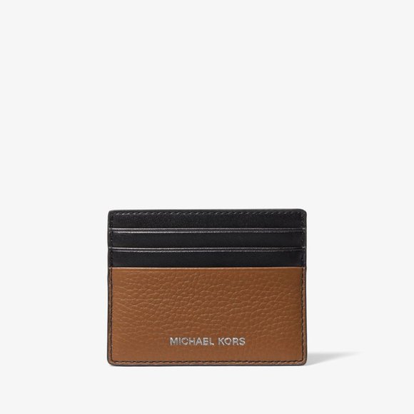 MICHAEL KORS MENS Brown Cooper Pebbled Leather Tall Card Case - Picture 1 of 1